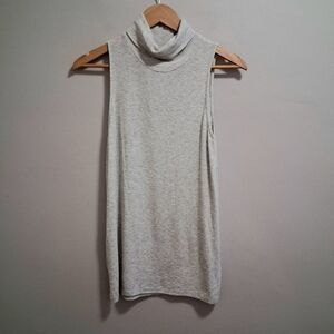 Feel the Piece Terre Jacobs Ribbed Turtleneck Tank Top Heather Gray XS / Small